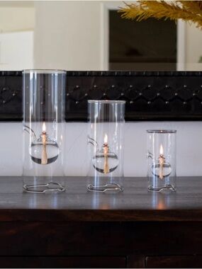 Wolfard Lamps. Clear Glass Oil Lamp Trio
Retail $300+
Minimalist